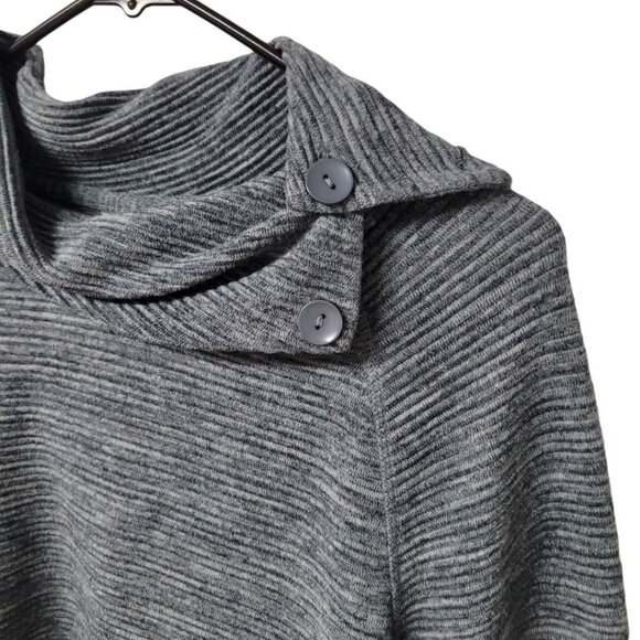 CJ Banks Sweater Cowl Neck Womens Size X Fall Cozy Gray Black - Picture 3 of 7